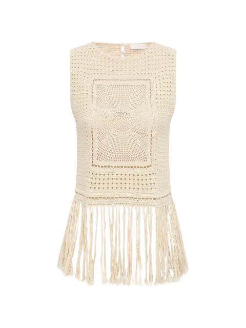 Indra fringe-trim tank top by ZIMMERMANN