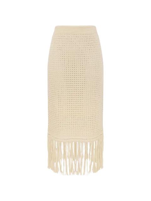Indra fringe-trimmed midi skirt by ZIMMERMANN