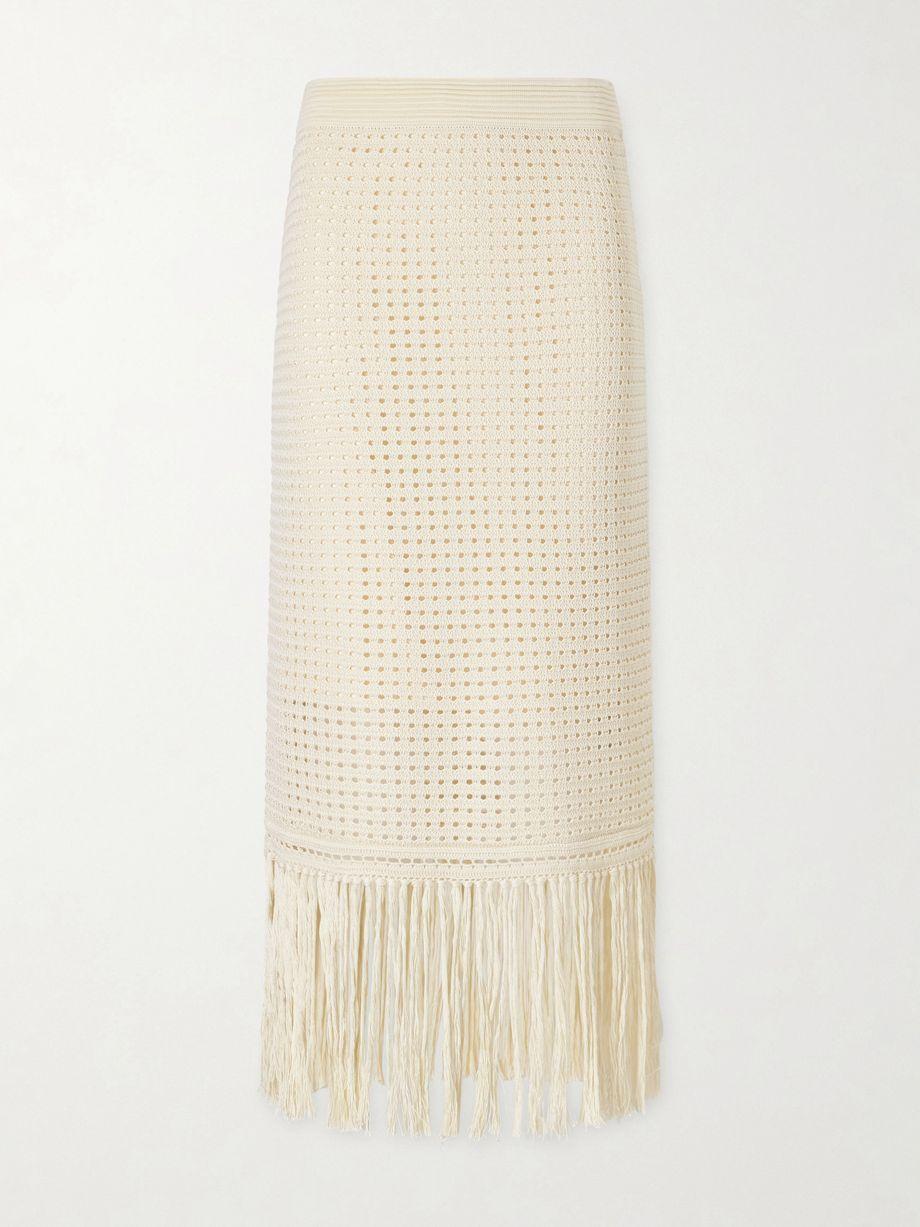 Indra fringed crocheted cotton maxi skirt by ZIMMERMANN