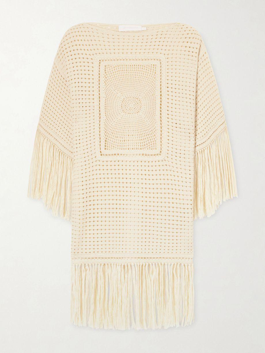 Indra fringed crocheted cotton mini dress by ZIMMERMANN