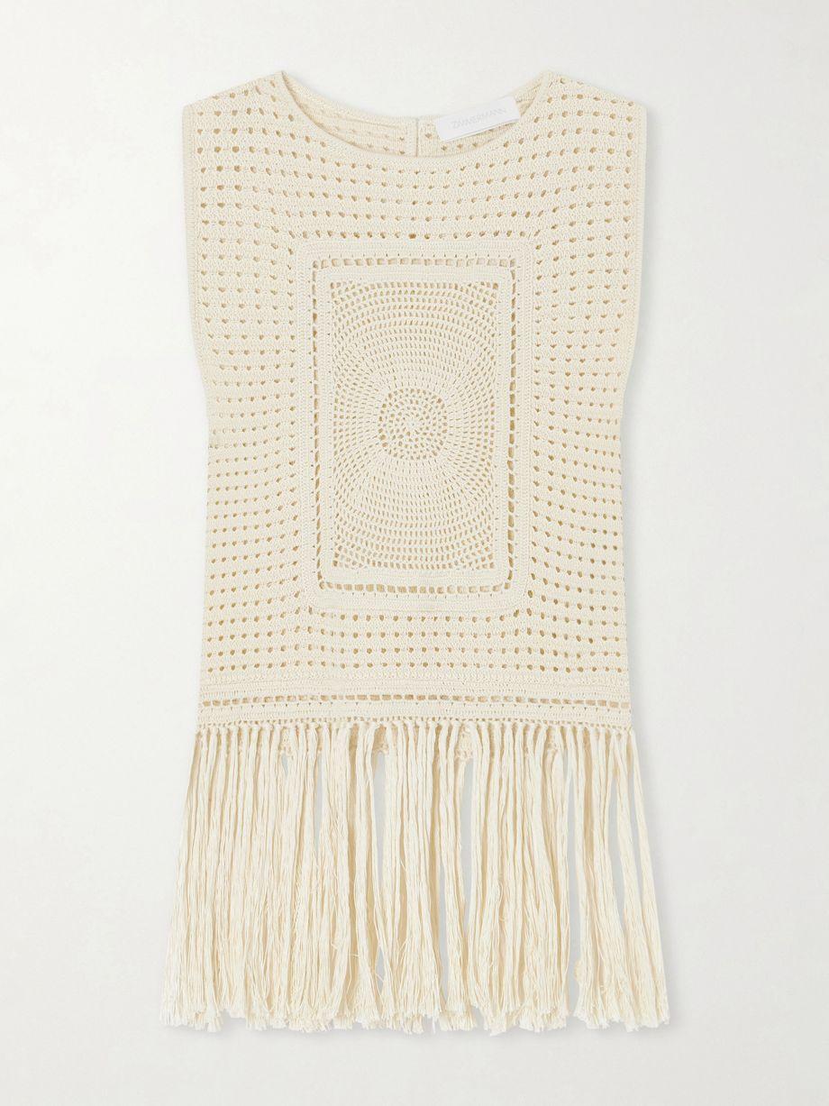 Indra fringed crocheted cotton tank top by ZIMMERMANN