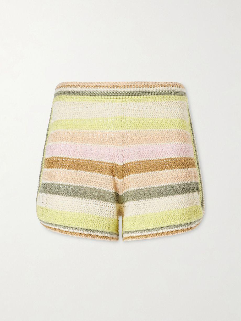 Indra striped crocheted cotton shorts by ZIMMERMANN