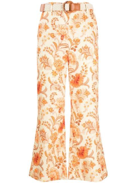 Junie floral-print linen trousers by ZIMMERMANN