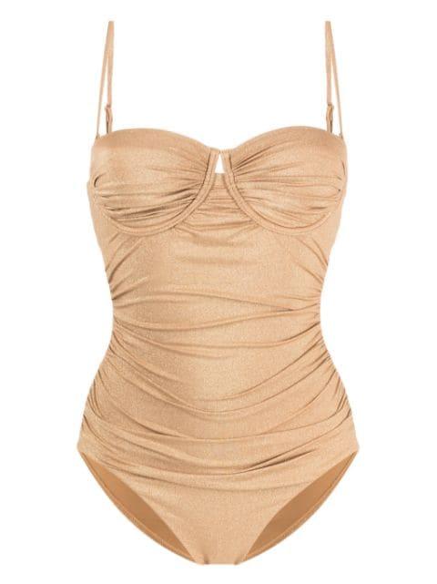 Junie lurex gathered swimsuit by ZIMMERMANN