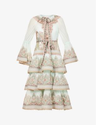 Kaleidoscope floral-print woven midi dress by ZIMMERMANN