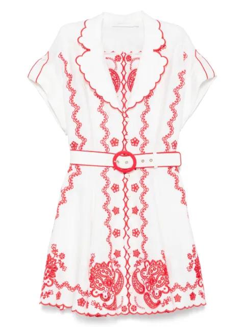 Lucky embroidered mini dress by ZIMMERMANN