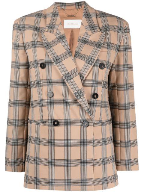 Luminosity checked double-breasted blazer by ZIMMERMANN