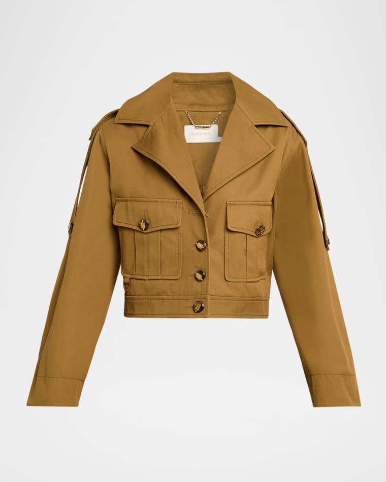 Luna Drill Cropped Cargo Jacket by ZIMMERMANN