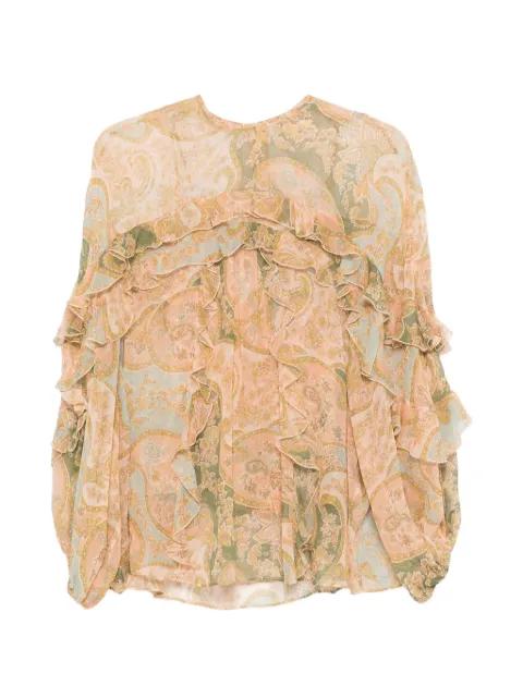 Luna Flutter ruffled paisley blouse by ZIMMERMANN