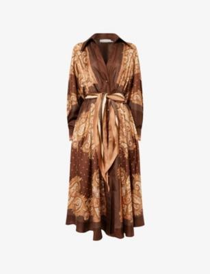 Luna Shirt Silk Midi Dress by ZIMMERMANN