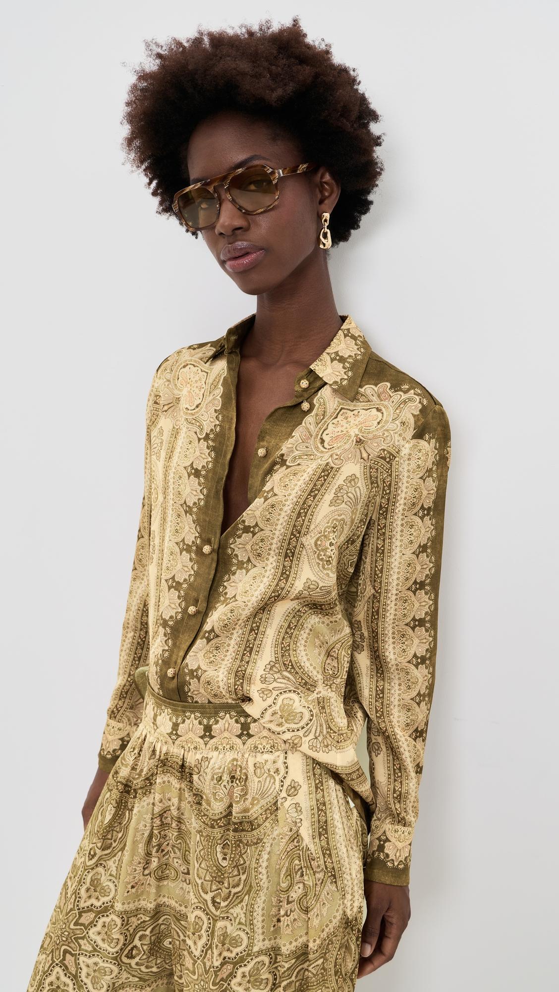 Luna Silk Satin Shirt by ZIMMERMANN