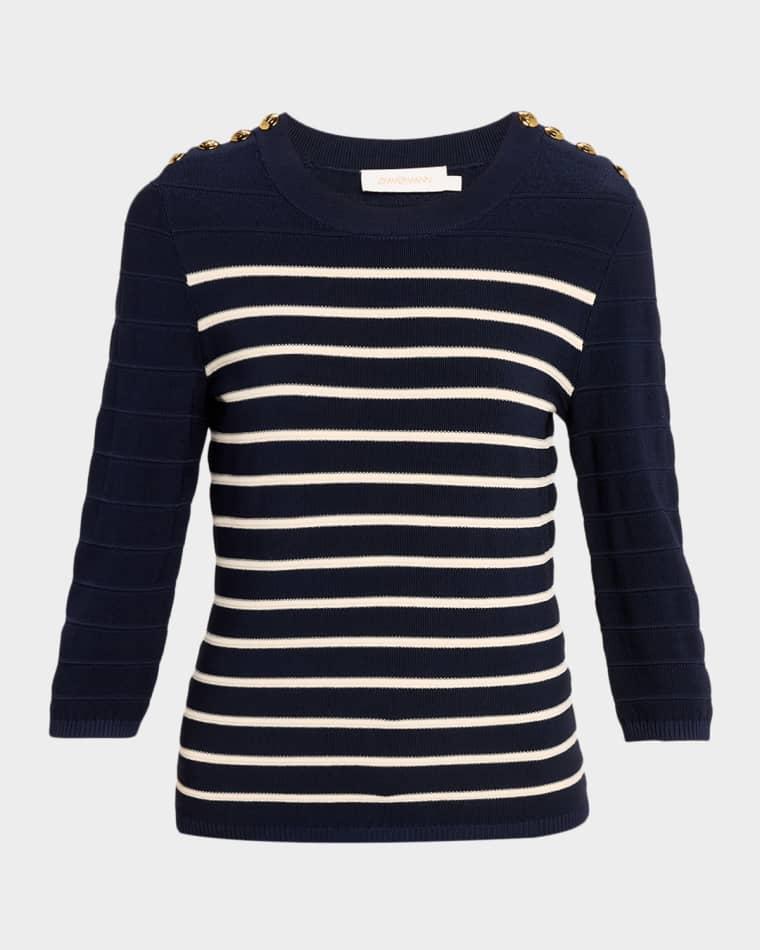 Luna Striped Crewneck Sweater by ZIMMERMANN