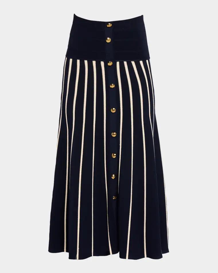 Luna Striped Knit Midi-Skirt by ZIMMERMANN
