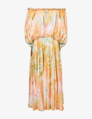 Luna Twist Billow-Sleeve Silk Gown by ZIMMERMANN