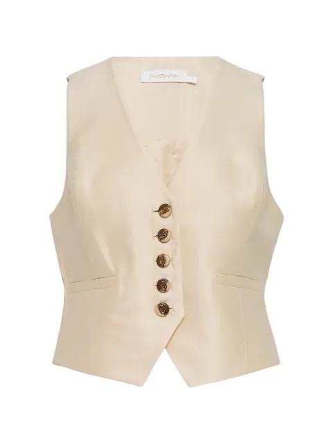 Luna buttoned V-neck waistcoat by ZIMMERMANN