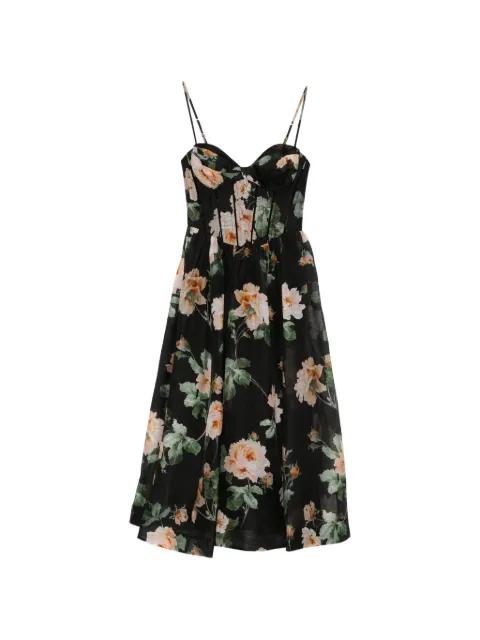 Luna corset floral midi dress by ZIMMERMANN