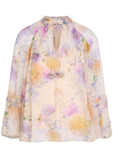 Luna floral-print georgette blouse by ZIMMERMANN
