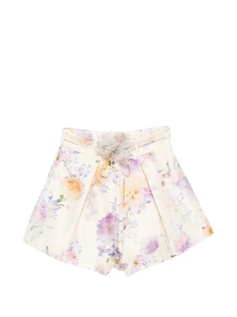 Luna floral-print shorts by ZIMMERMANN
