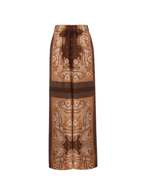 Luna paisley-print silk trousers by ZIMMERMANN