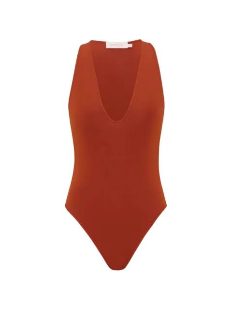 Luna plunging V-neck bodysuit by ZIMMERMANN