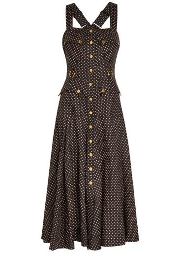 Luna polka-dot linen midi dress by ZIMMERMANN