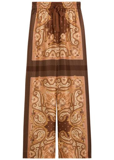 Luna printed silk track pants by ZIMMERMANN