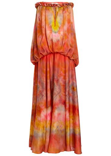 Luna printed strapless silk gown by ZIMMERMANN
