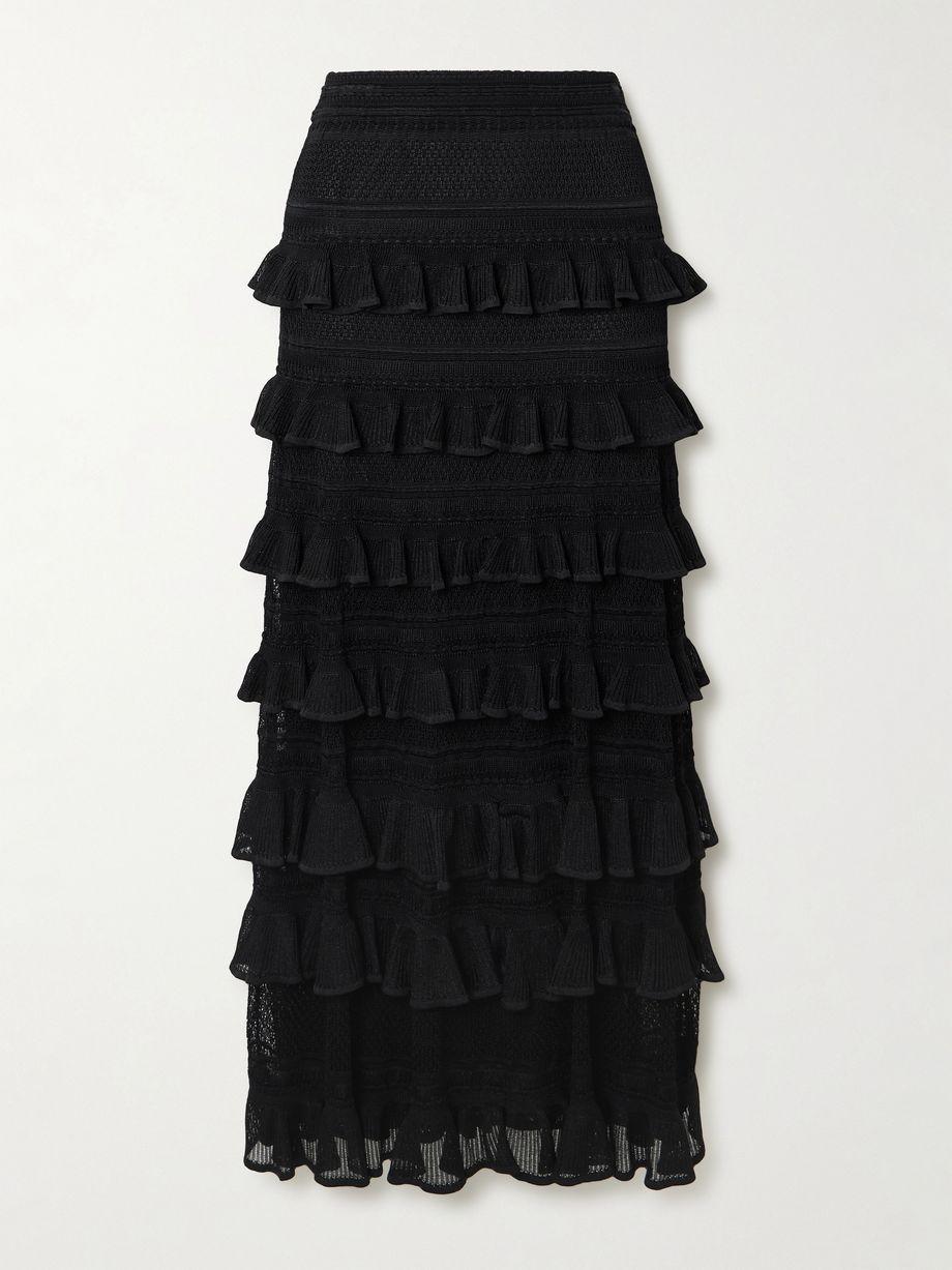 Luna ruffled crocheted midi skirt by ZIMMERMANN