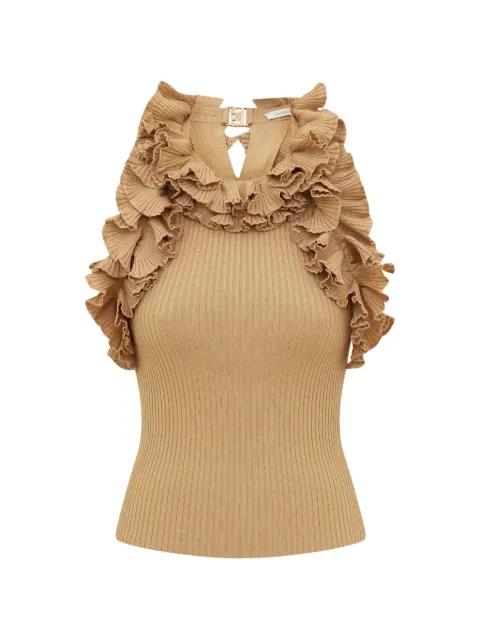 Luna ruffled-detail top by ZIMMERMANN