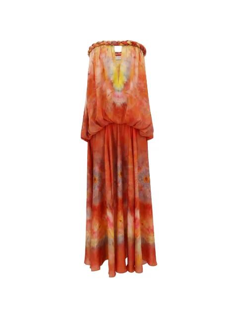 Luna tie-dye braided-neck maxi dress by ZIMMERMANN