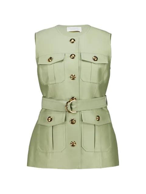 Luna wool silk utility vest by ZIMMERMANN