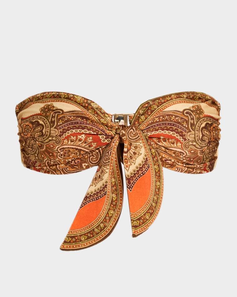 Mahon Scarf Tie Bikini Top by ZIMMERMANN