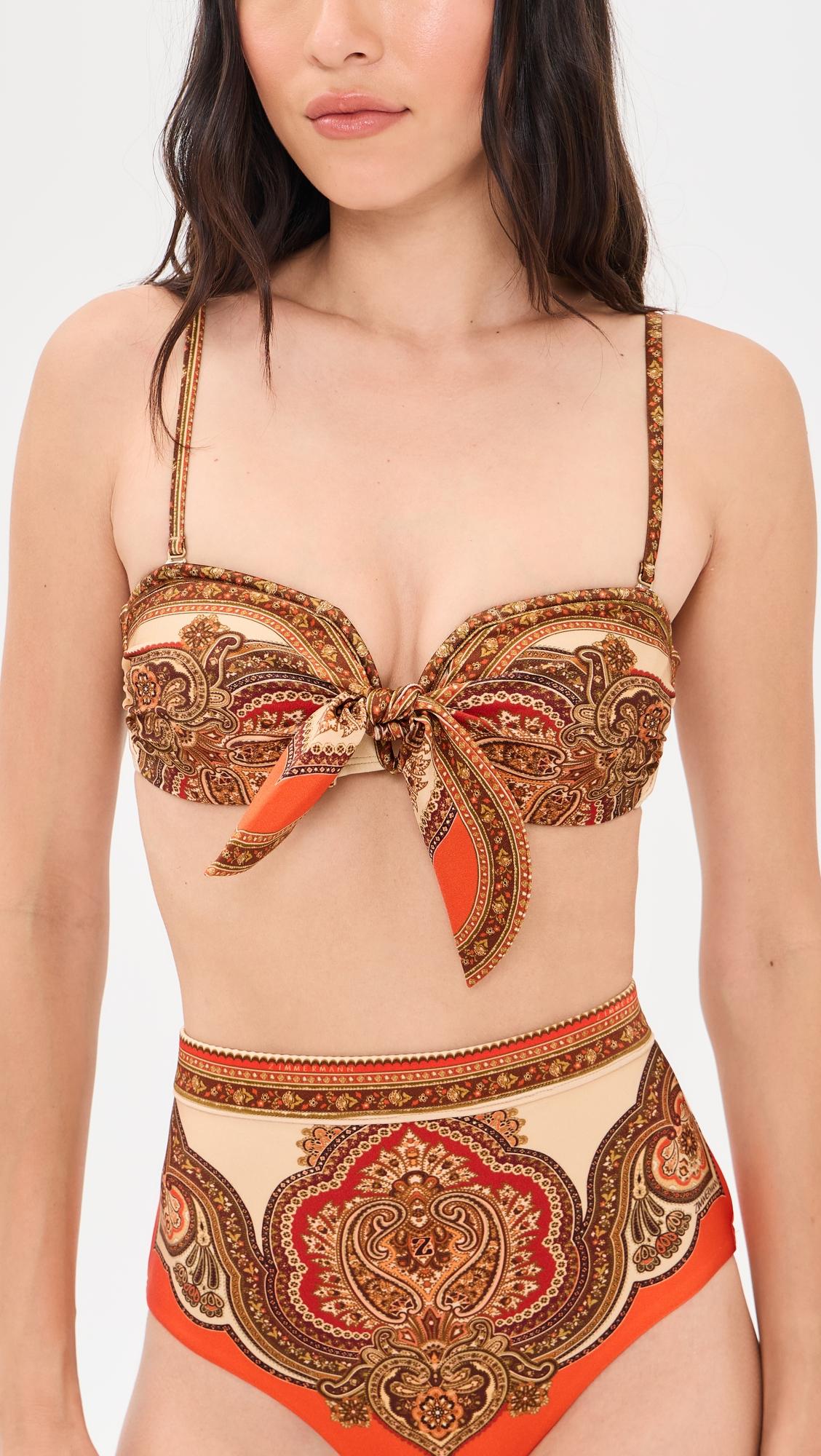 Mahon Scarf Tie Bikini Top by ZIMMERMANN