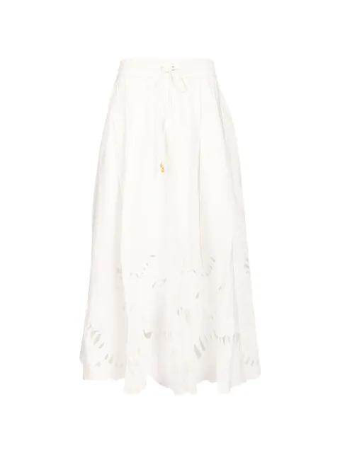 Mahon embroidered midi skirt by ZIMMERMANN