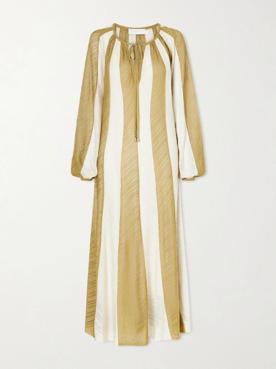 Mahon splice striped mesh midi dress by ZIMMERMANN