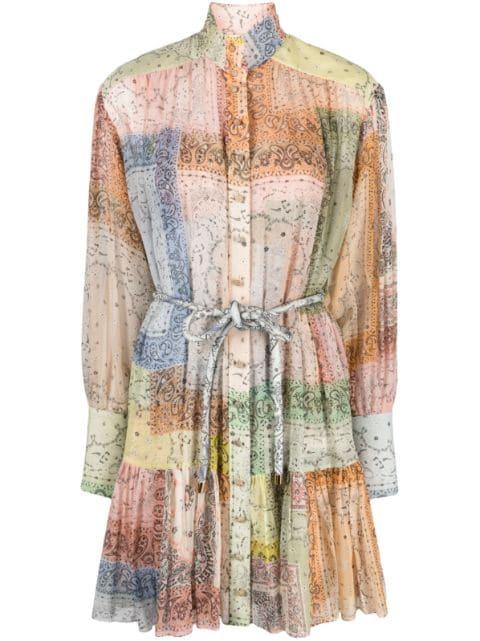 Matchmaker Bandana Patch-print minidress by ZIMMERMANN
