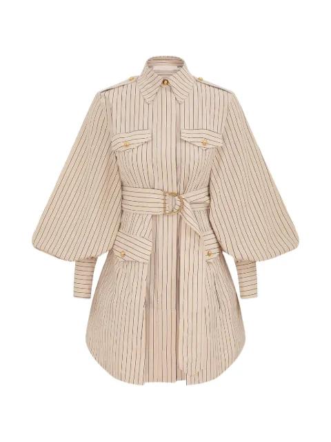 Memento Utility striped belted-waist mini dress by ZIMMERMANN