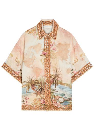 Mohan printed linen shirt by ZIMMERMANN