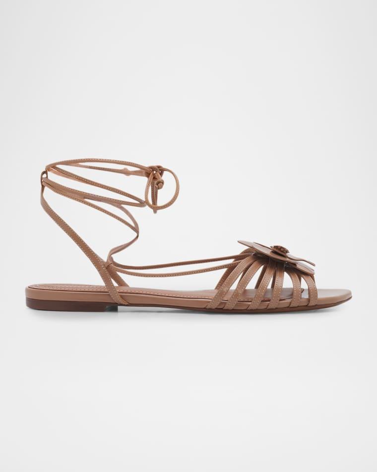 Oliver Sun Leather Ankle-Wrap Sandals by ZIMMERMANN