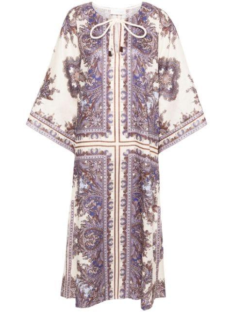 Ottie linen kaftan dress by ZIMMERMANN