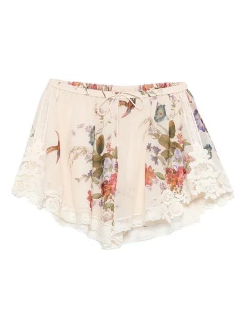 Patience floral lace shorts by ZIMMERMANN