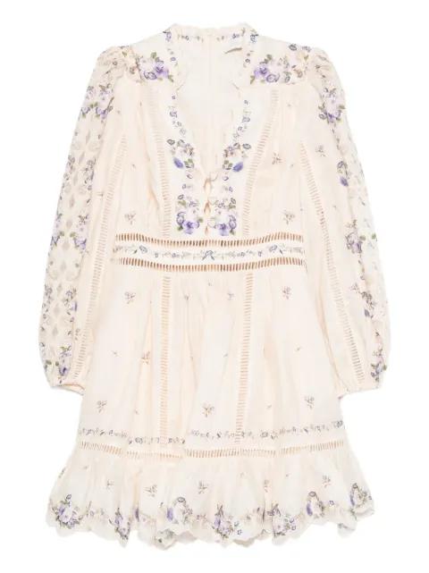 Patience floral-print lace mini dress by ZIMMERMANN