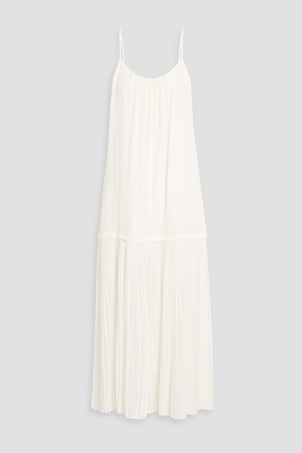 Pleated chiffon and crepe maxi dress by ZIMMERMANN