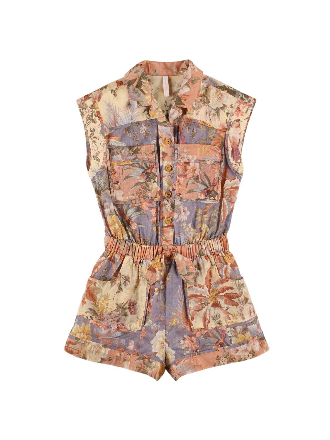 Printed Cotton Playsuit by ZIMMERMANN