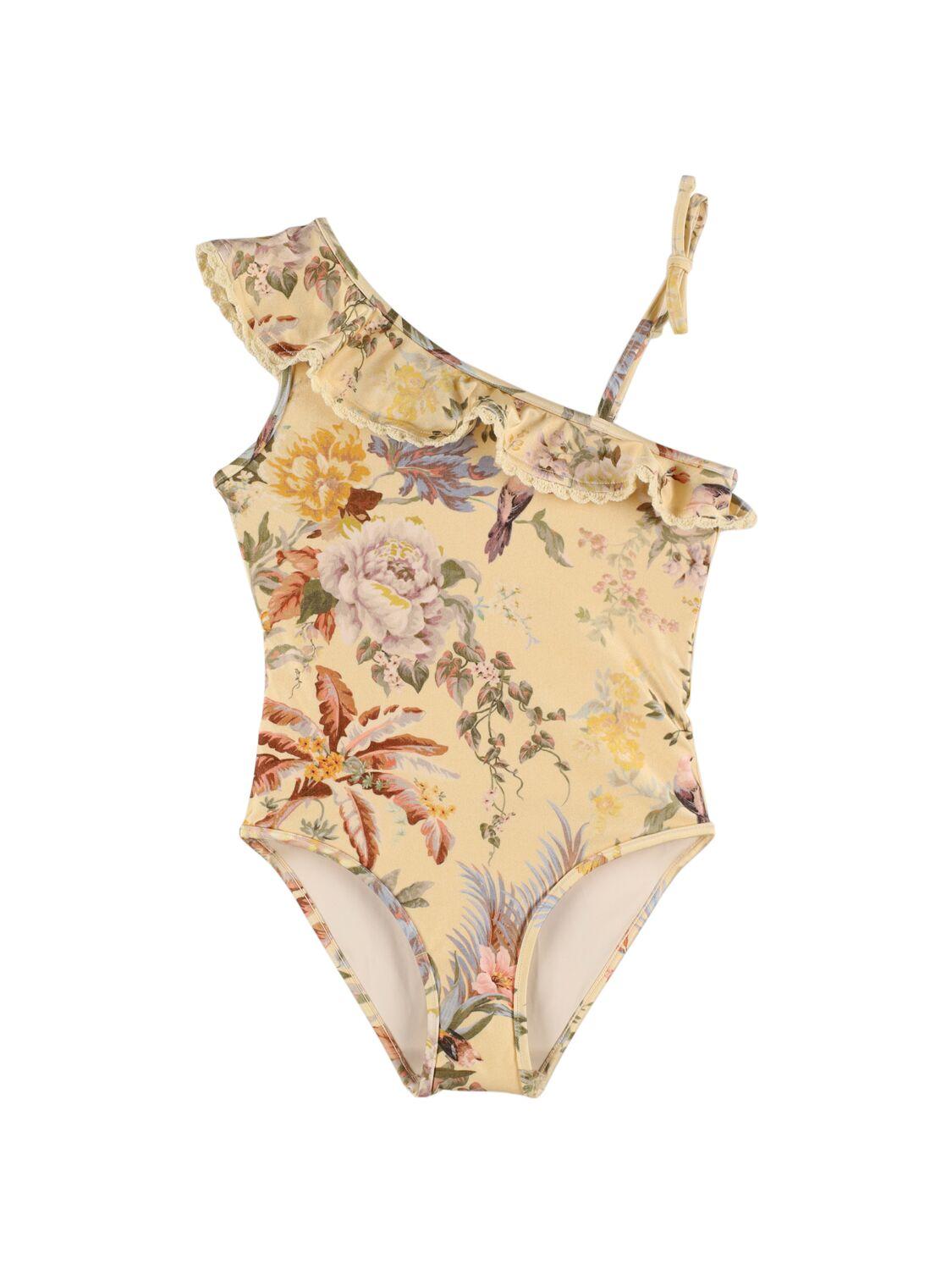 Printed Lycra One Piece Swimsuit by ZIMMERMANN