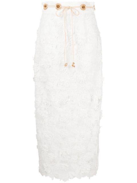 Raie lace midi skirt by ZIMMERMANN