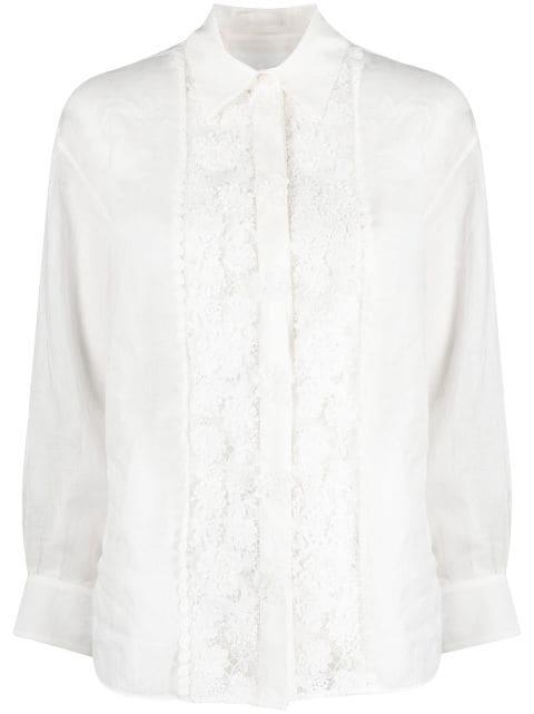 Raie lace-panel shirt by ZIMMERMANN