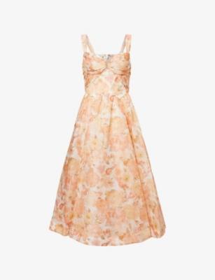 Rebellion Drape Linen And Silk Midi Dress by ZIMMERMANN