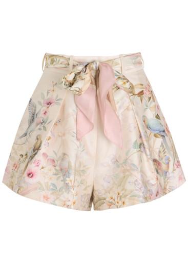Rebellion Tuck floral-print silk-blend shorts by ZIMMERMANN