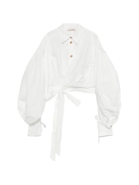 Rebellion balloon-sleeve tie blouse by ZIMMERMANN